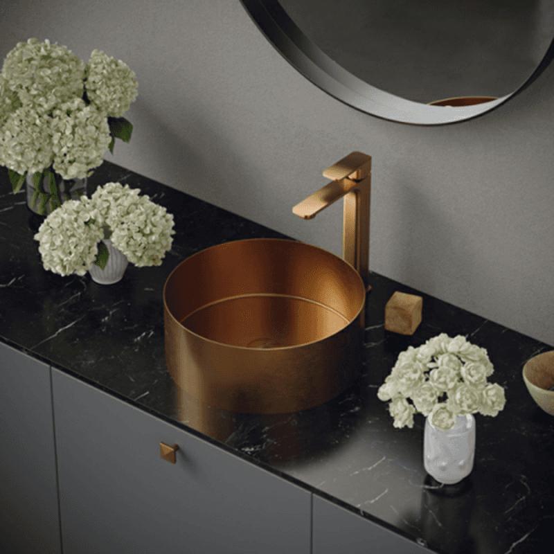 Venda Single-Handle Single Hole Vessel Bathroom Faucet with Matching Pop-up Drain, Brushed Copper Alt 2 - Image