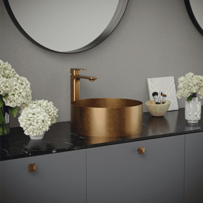 Venda Single-Handle Single Hole Vessel Bathroom Faucet with Matching Pop-up Drain, Brushed Copper Alt 3 - Image