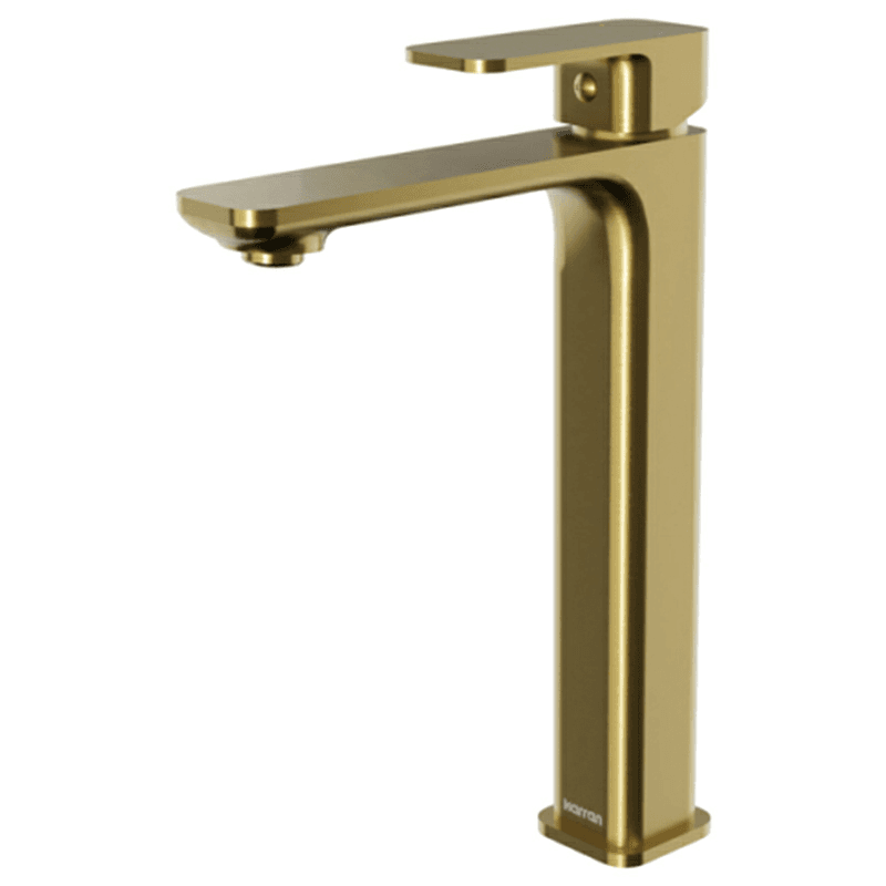 Venda Single-Handle Single Hole Vessel Bathroom Faucet with Matching Pop-up Drain, Brushed Gold Main - Image
