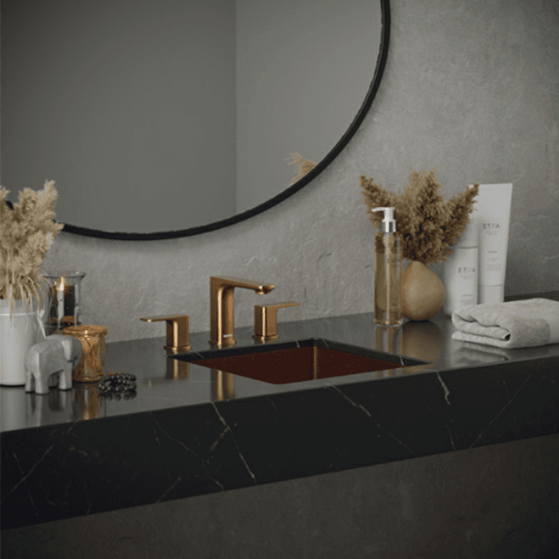 Venda Double-Handle Three Hole Widespread Bathroom Faucet with Matching Pop-up Drain, Brushed Copper Alt 3 - Image