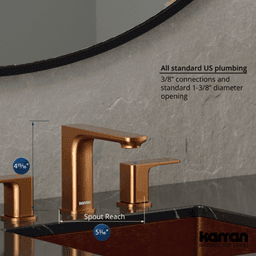 Venda Double-Handle Three Hole Widespread Bathroom Faucet with Matching Pop-up Drain, Brushed Gold Alt 4 - Image