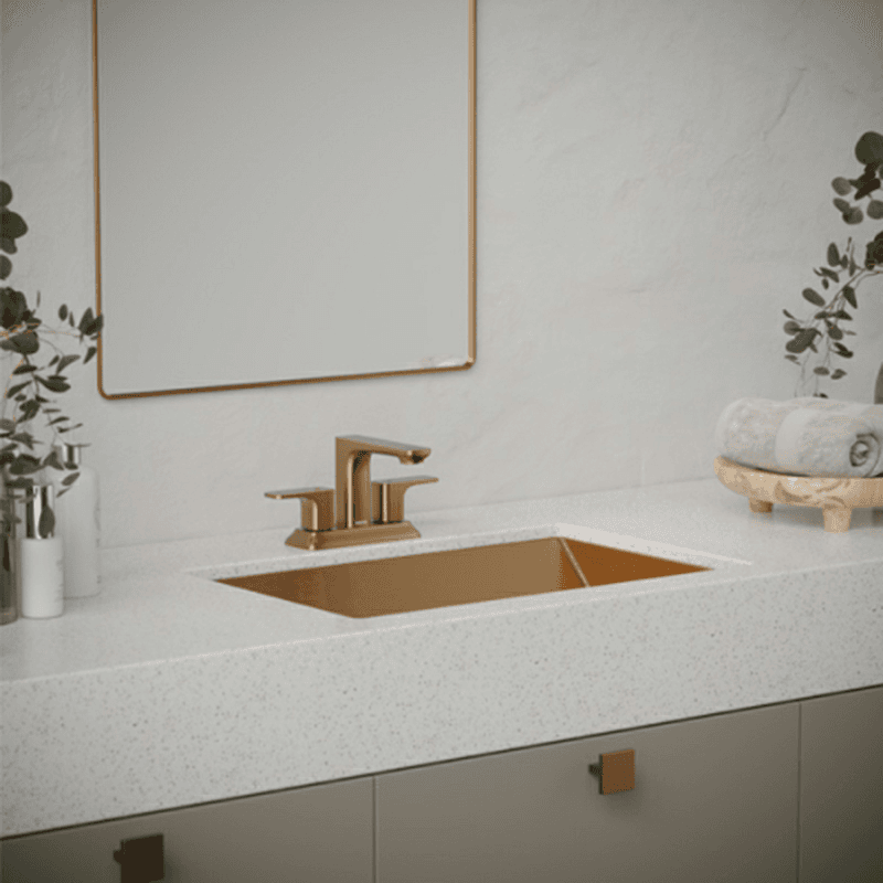 Venda Double-Handle Two Hole Centerset Faucet Bathroom Faucet with Matching Pop-up Drain, Gold Alt 3 - Image