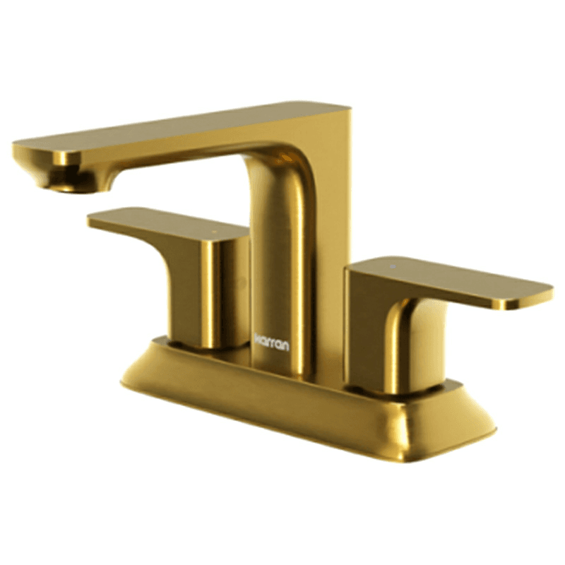 Venda Double-Handle Two Hole Centerset Faucet Bathroom Faucet with Matching Pop-up Drain, Gold Main - Image