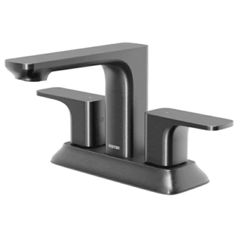 Venda Double-Handle Two Hole Centerset Faucet Bathroom Faucet with Matching Pop-up Drain, Gunmetal Gray Main - Image
