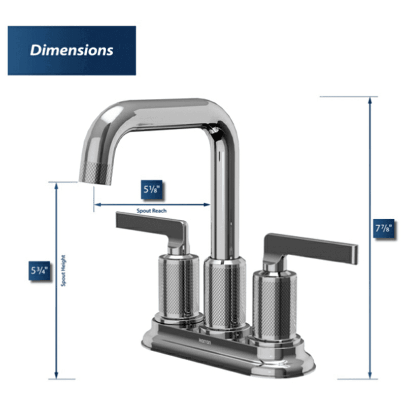 Gillingham Double-Handle 4" Centerset Bathroom Faucet with Matching Pop-up Drain, Gold Alt 4 - Image