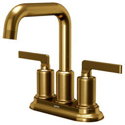 Gillingham Double-Handle 4" Centerset Bathroom Faucet with Matching Pop-up Drain, Gold Main - Image