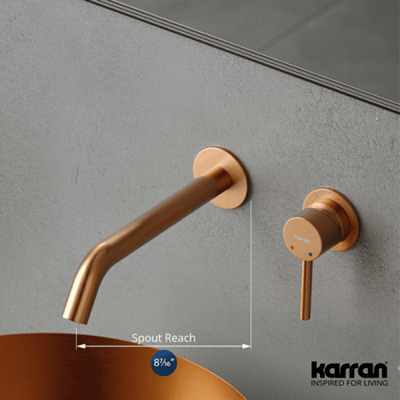 Grantham Single-Handle Wall-Mount Bathroom Faucet, Brushed Copper Alt 3 - Image