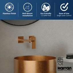 Alberton Single-Handle Wall-Mount Bathroom Faucet, Brushed Copper Alt 4 - Image