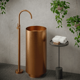 Howick Single-Handle Freestanding Bathroom Faucet, Stainless Steel Alt 2 - Image