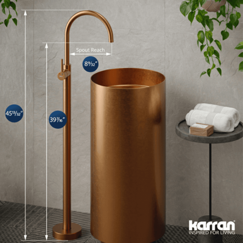 Howick Single-Handle Freestanding Bathroom Faucet, Gold Alt 3 - Image