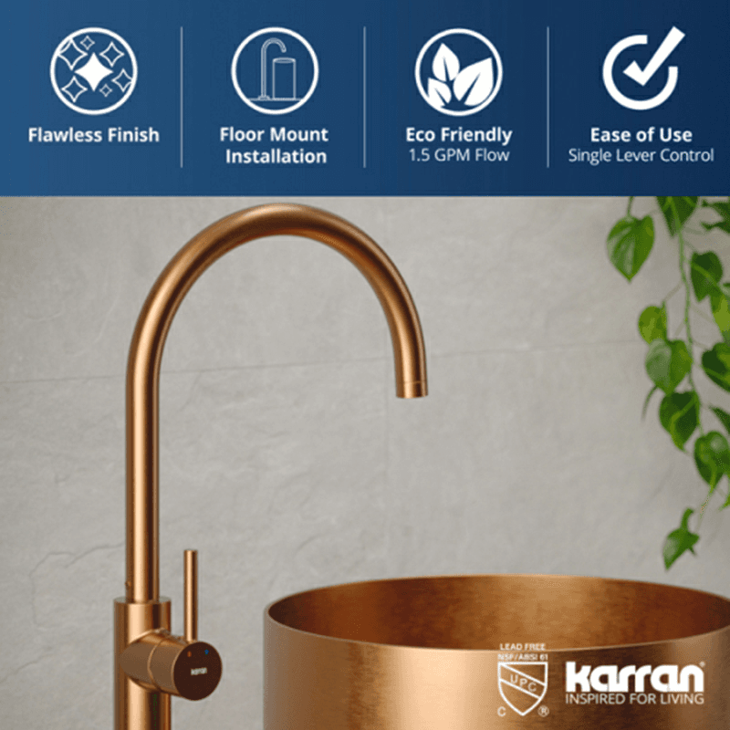 Howick Single-Handle Freestanding Bathroom Faucet, Stainless Steel Alt 4 - Image