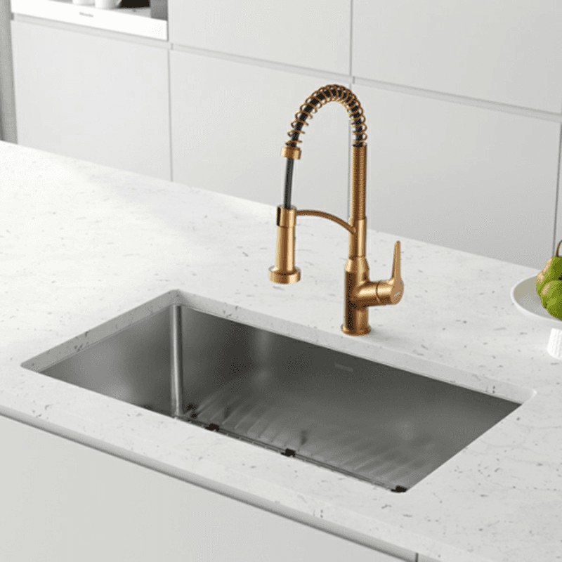 Scottsdale Single-Handle Pull-Down Sprayer Kitchen Faucet, Brushed Copper Alt 1 - Image