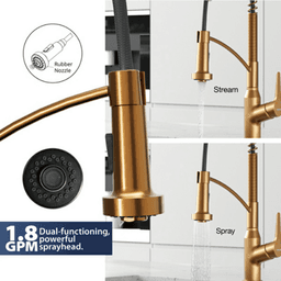 Scottsdale Single-Handle Pull-Down Sprayer Kitchen Faucet, Brushed Copper Alt 5 - Image