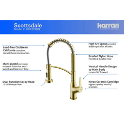 Karran Scottsdale pull-down kitchen faucet with 360&#730; swiveling spout and high arc design