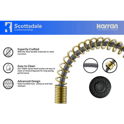 Karran Scottsdale pull-down kitchen faucet with Kerox ceramic cartridge and high-efficiency aerator