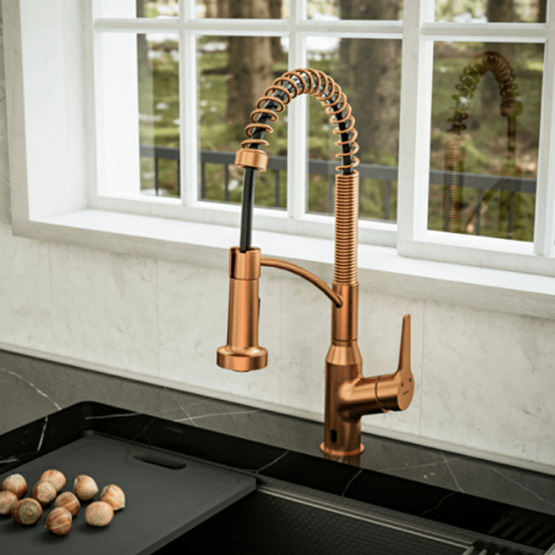 Alston Touchless Single-Handle Pull-Down Sprayer Kitchen Faucet, Brushed Copper Alt 1 - Image