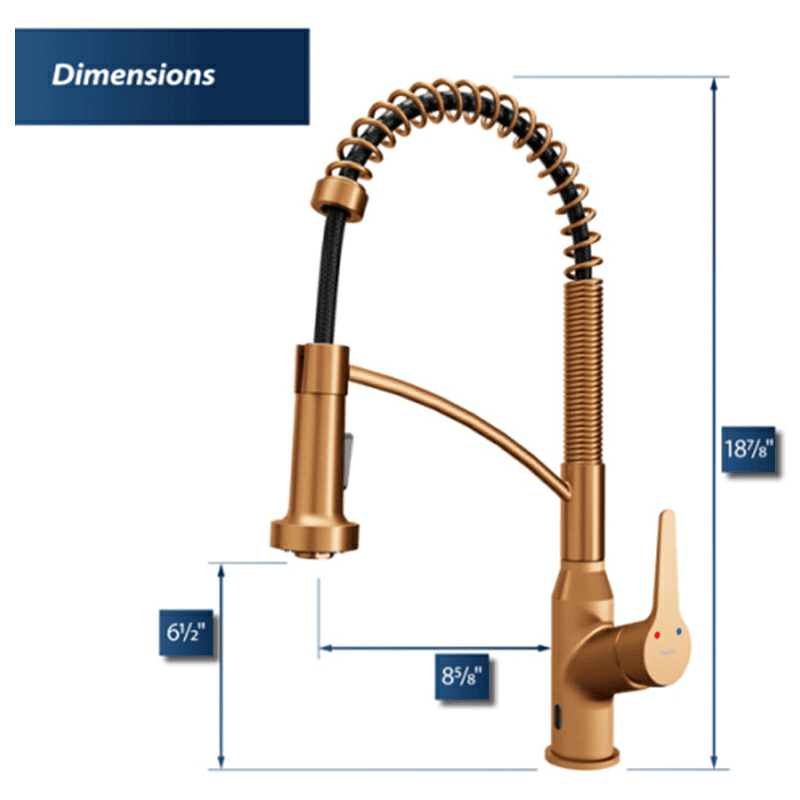 Alston Touchless Single-Handle Pull-Down Sprayer Kitchen Faucet, Brushed Copper Alt 3 - Image