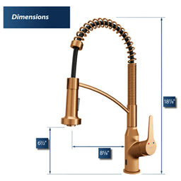Alston Touchless Single-Handle Pull-Down Sprayer Kitchen Faucet, Brushed Copper Alt 3 - Image