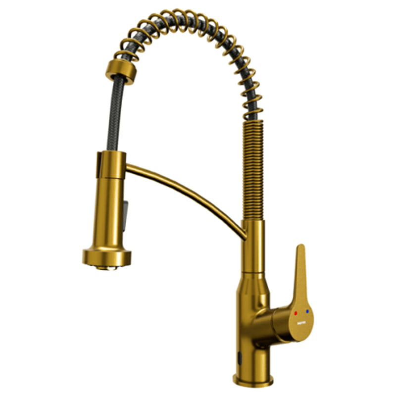 Alston Touchless Single-Handle Pull-Down Sprayer Kitchen Faucet, Gold Main - Image