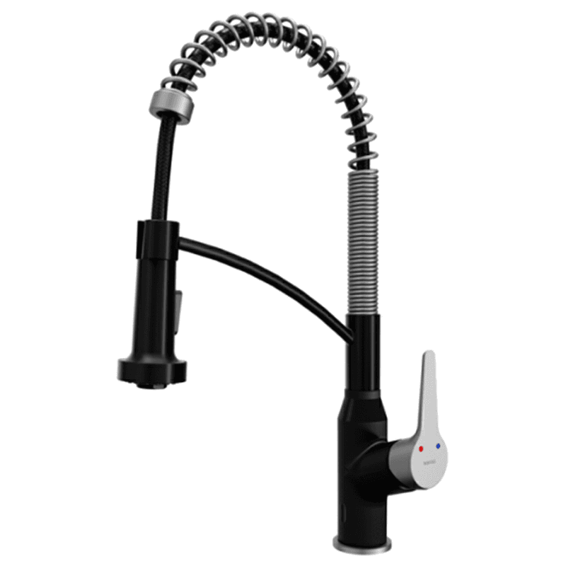Alston Touchless Single-Handle Pull-Down Sprayer Kitchen Faucet, Matte Black/Stainless Steel Main - Image