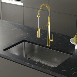 Bluffton Single-Handle Pull-Down Sprayer Kitchen Faucet, Brushed Gold Alt 1 - Image