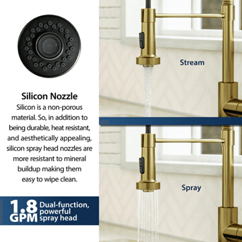 Loxton Touchless Single-Handle Pull-Down Sprayer Kitchen Faucet, Brushed Gold Alt 6 - Image