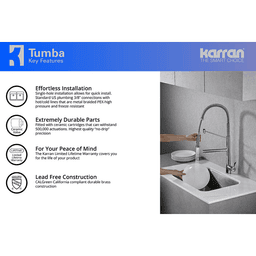 Stainless Steel Tumba Single-Handle Pull-Down Kitchen Faucet with Dual-Function Sprayer by Karran