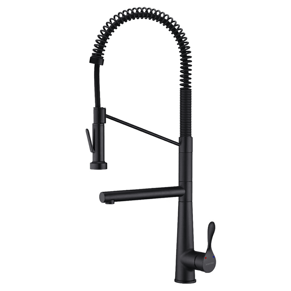 27" Tall Industrial-Style Kitchen Faucet with Dual-Function Sprayer