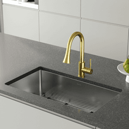 Weybridge Single-Handle Pull-Down Sprayer Kitchen Faucet, Brushed Gold Alt 1 - Image