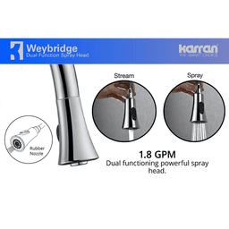 Single Lever Handle for Easy Control - Weybridge Pull-Down Kitchen Faucet