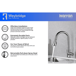 Weybridge Single-Handle Pull-Down Kitchen Faucet with Dual-Function Sprayer in Chrome - Front View