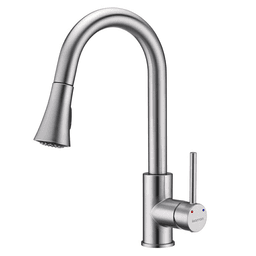 360&#730; Swiveling Spout Kitchen Faucet with Retractable Pull-Down Spray Head