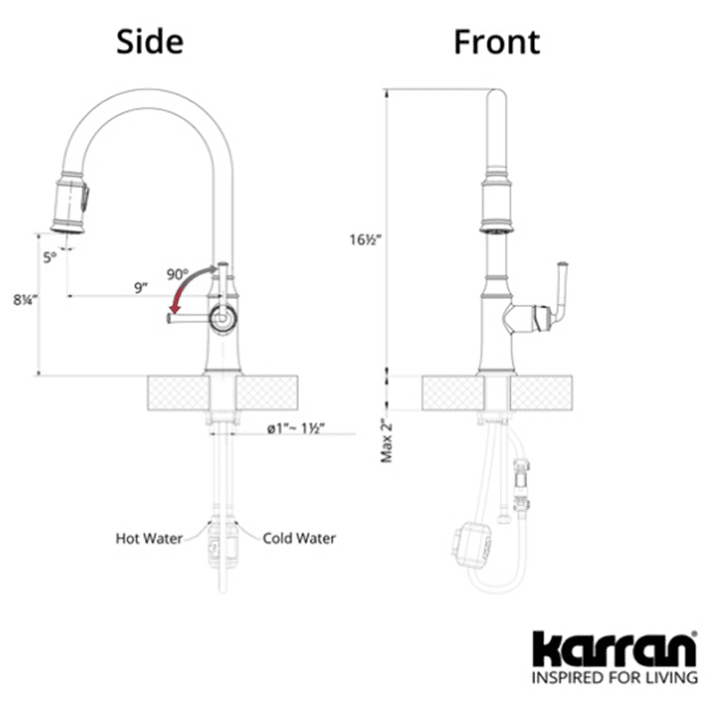 Auburn One-Handle Pull Down Dual Function Sprayer Kitchen Faucet, Brushed Gold Alt 6 - Image