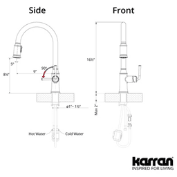 Auburn One-Handle Pull Down Dual Function Sprayer Kitchen Faucet, Brushed Gold Alt 6 - Image