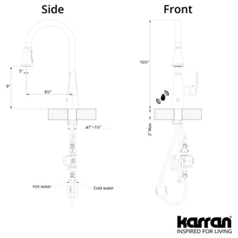 Kadoma Touchless One-Handle Triple Function Sprayer Kitchen Faucet, Brushed Gold Alt 5 - Image