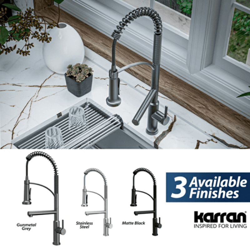 Adlington Single-Handle Pull Down Sprayer Kitchen Faucet with Pot Filler, Gunmetal Gray Alt 5 - Image