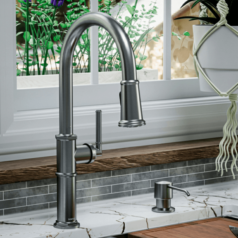 Brampton Single-Handle Pull Down Sprayer Kitchen Faucet, Gunmetal Gray Alt 1 - Image