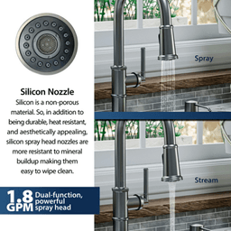 Brampton Single-Handle Pull Down Sprayer Kitchen Faucet, Gunmetal Gray Alt 5 - Image