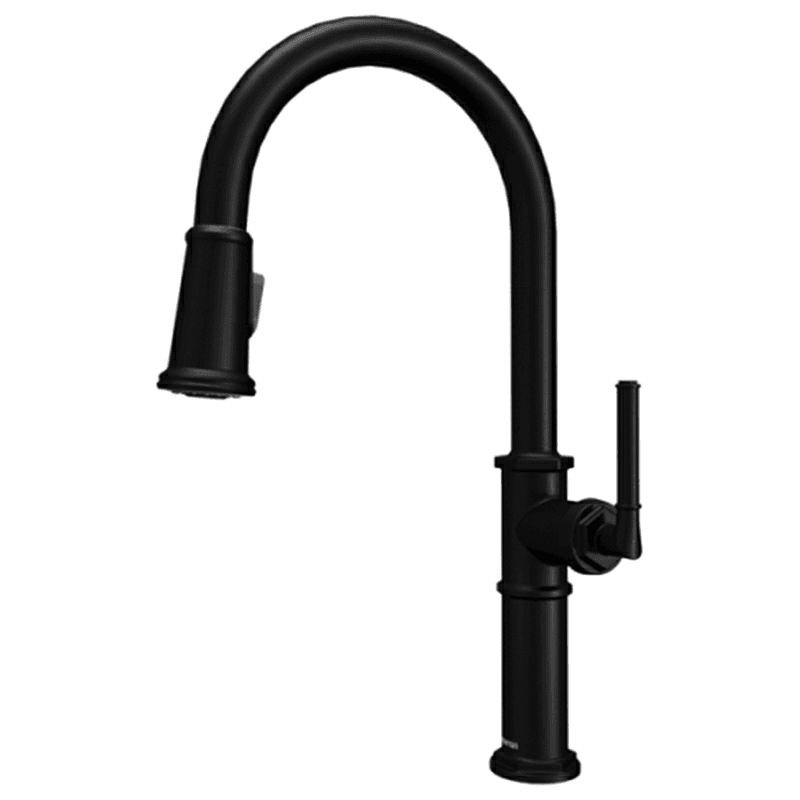Brampton Single-Handle Pull Down Sprayer Kitchen Faucet, Matte Black Main - Image