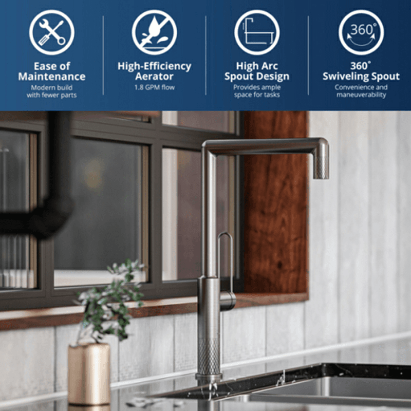Sherman Single-Handle Kitchen Faucet, Gunmetal Gray Alt 2 - Image