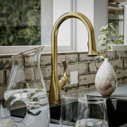 Chantilly Touchless Single-Handle Pull Down Sprayer Kitchen Faucet, Brushed Gold Alt 2 - Image