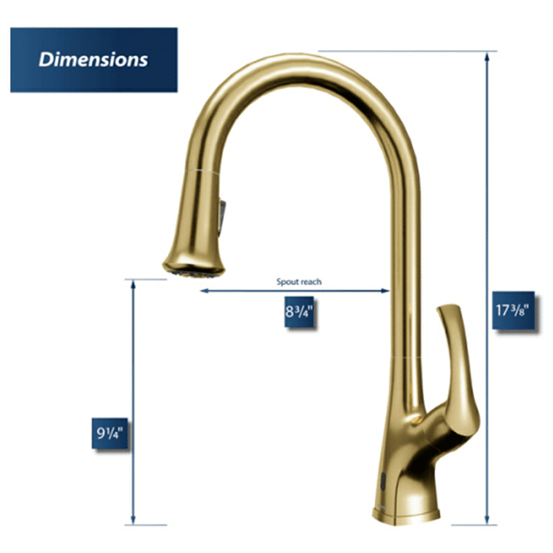 Chantilly Touchless Single-Handle Pull Down Sprayer Kitchen Faucet, Brushed Gold Alt 3 - Image