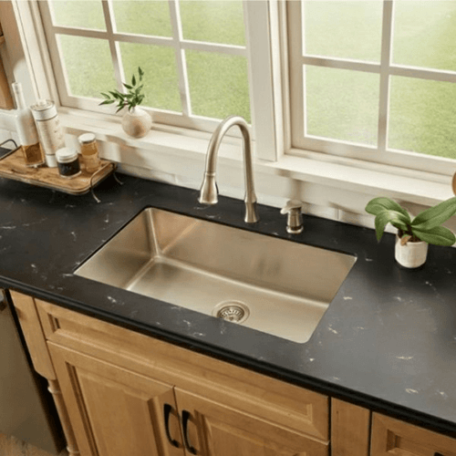 Novaro Stainless Steel Undermount 18G Single Bowl Kitchen Sink, 30-7/8" x 17-1/4" x 9" Alt 3 - Image