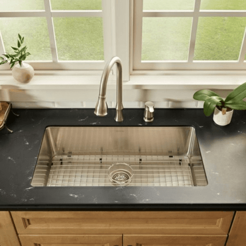 Novaro Stainless Steel Undermount 18G Single Bowl Kitchen Sink, 30-7/8" x 17-1/4" x 9" Alt 5 - Image