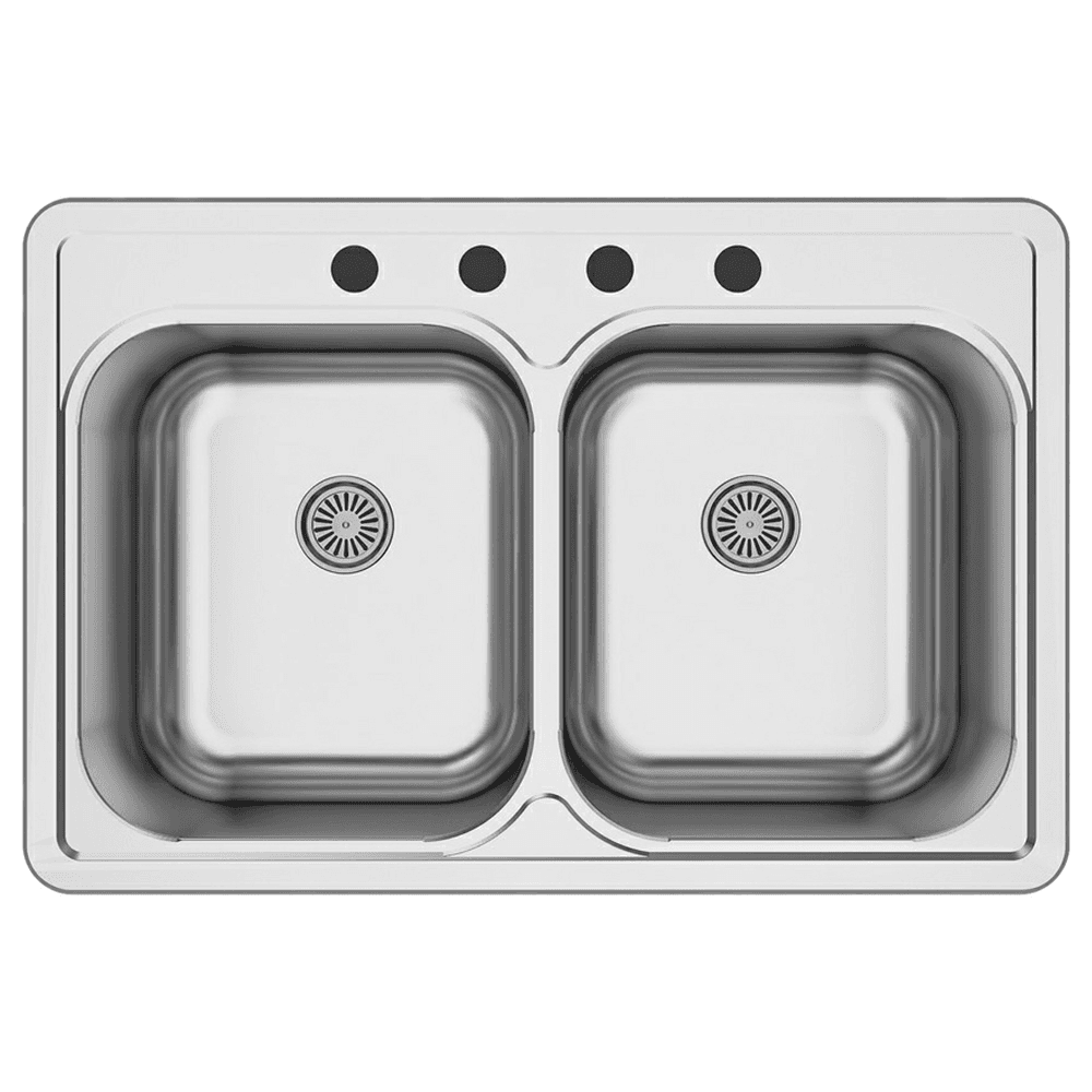 Profile Stainless Steel Top Mount 18G Double Equal Bowl Kitchen Sink, 33" x 22" x 7-1/2 - Main Image