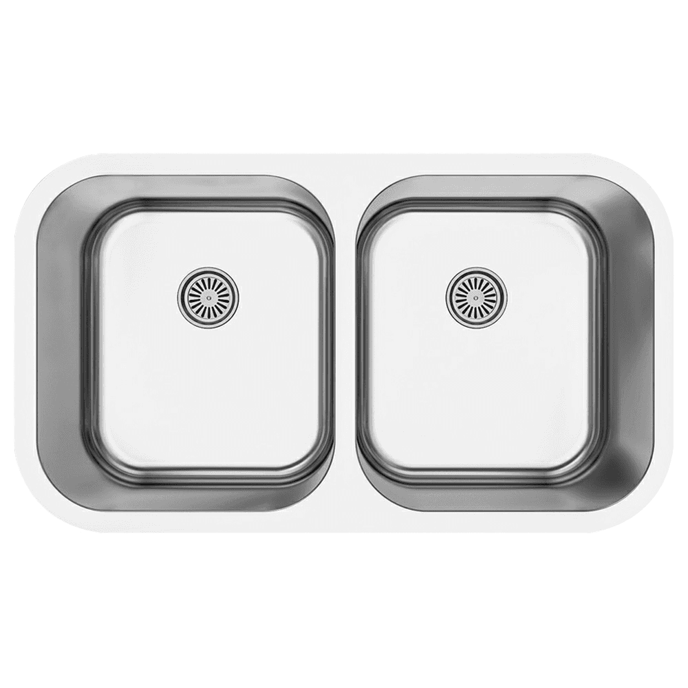 Profile Stainless Steel Undermount 18G Double Equal Bowl Kitchen Sink, 32-1/4" x 18-1/2" x 8-1/2 - Main Image