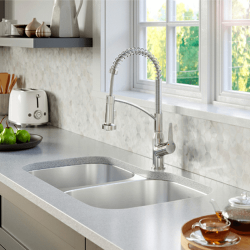 Profile Stainless Steel Undermount 18G Small/Large Bowl Kitchen Sink, 31-1/2" x 20-1/2" x 8-1/2 - Alt Image 2