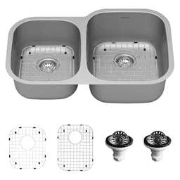 Profile Stainless Steel Undermount 18G Small/Large Bowl Kitchen Sink Kit, 31-1/2" x 20-1/2" x 8-1/2 - Main Image