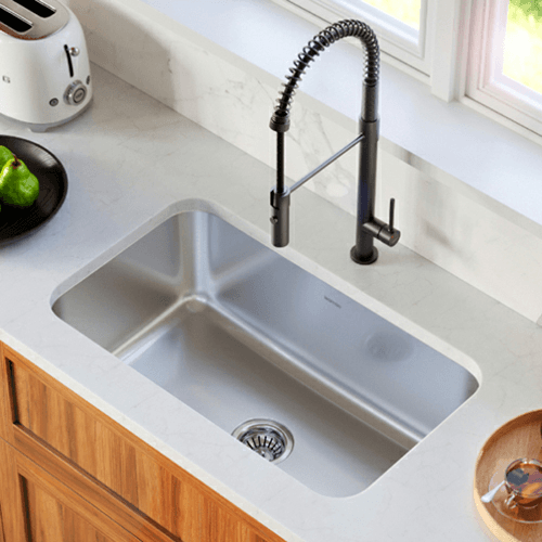 Profile Stainless Steel Undermount 18G Extra Large Single Bowl Kitchen Sink, 30&quot; x 18&quot; x 9&quot; (40/Box) Alt 1 - Image