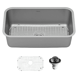 Profile Stainless Steel Undermount 18G Extra Large Single Bowl Kitchen Sink Kit, 30" x 18" x 9 - Main Image